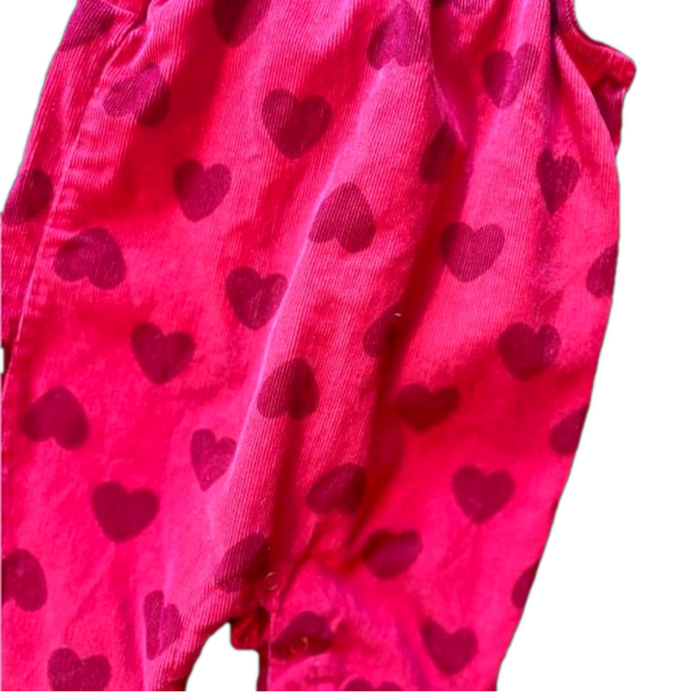 🧡 5 for $25 SALE 🧡 CAT & JACK red velvet heart overalls - Picture 2 of 4